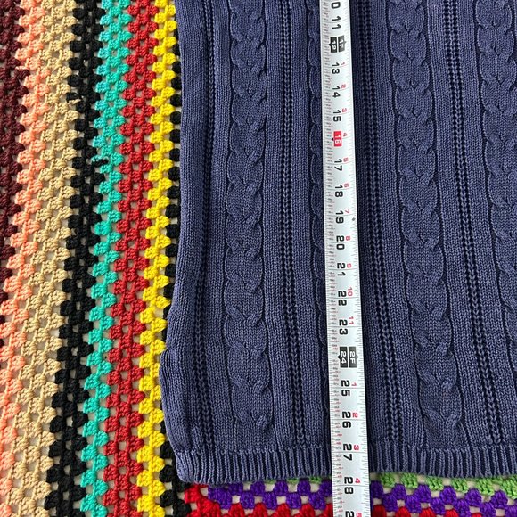 Vintage 90s Chunky Cable Knit Oversized Tunic Open Hem Sweater Crewneck … - Picture 8 of 14